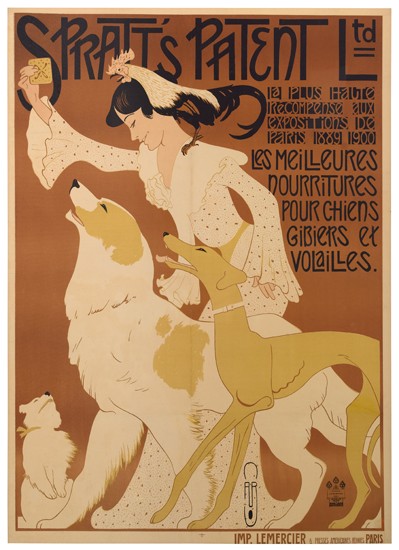 AUGUSTE ROUBILLE (1872-1955). SPRATT'S PATENT LTD. Ca. 1909. 61x45 inches. Lemercier, Paris.